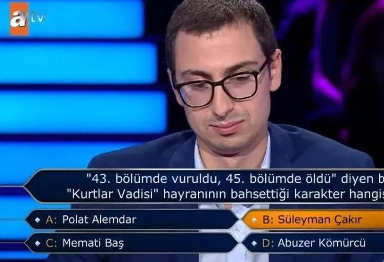 Kim Milyoner Olmak İster'de 'Kurtlar Vadisi' sorusu gündem oldu - Resim: 4